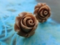 Preview: Braune Rose Ohrstecker Blume Blüte